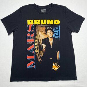 Bruno Mars 24k Magic World Tour 2018 Double-Sided Graphic Pop Rock Tee Size L